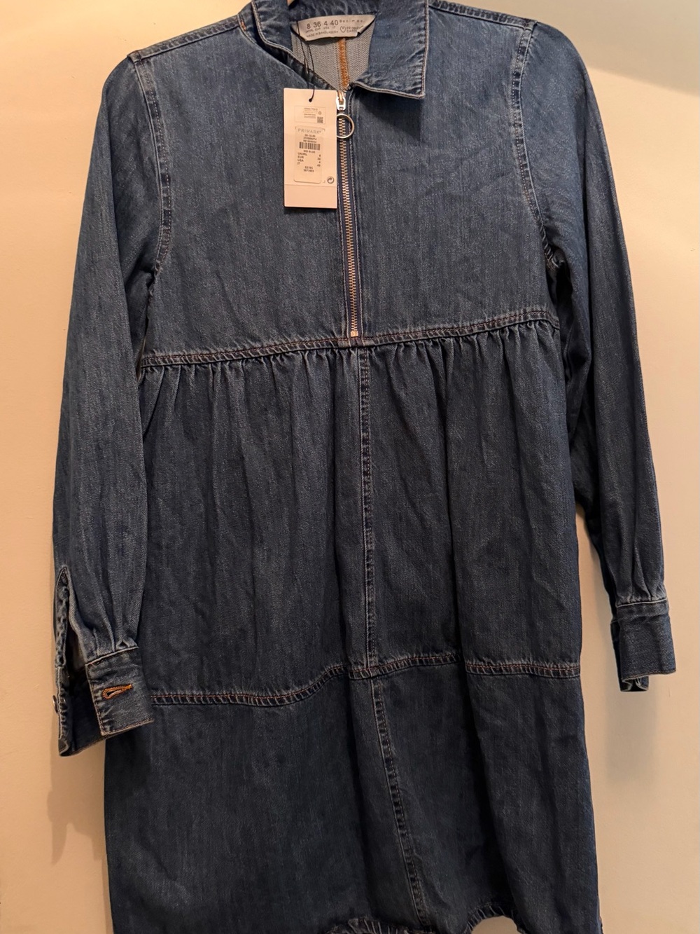 Denim Zip-Front Dress - Blue